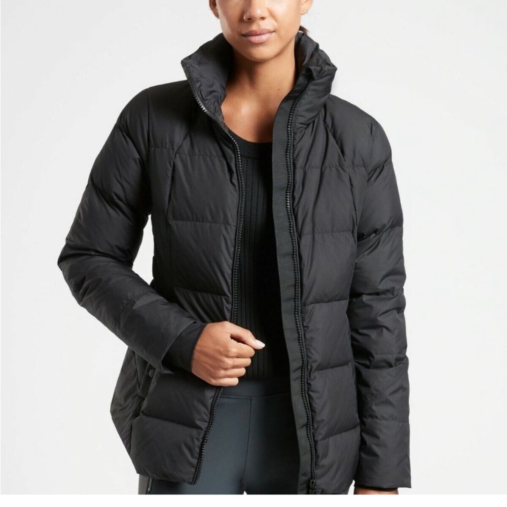 Athleta Women's Classic Black Puffer Jacket NWT Small tall